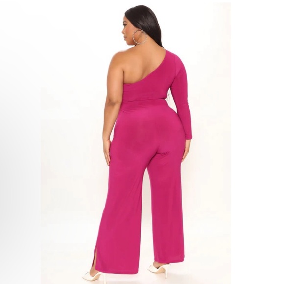 Fashion Nova NWT! Tied Up On You Magenta  Jumpsuit Size XL - Picture 2 of 13
